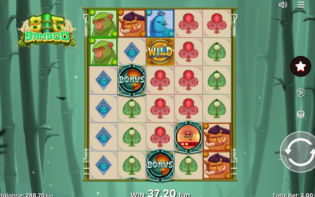 Win amount shown after a round in the Base Game