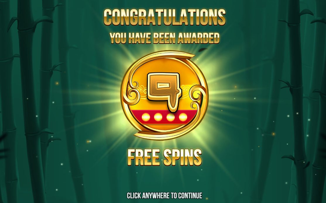 Free Games Feature with remaining spins on screen