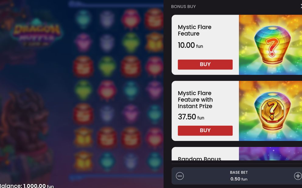 Bonus screen showing Bonus Symbols as the game shows them