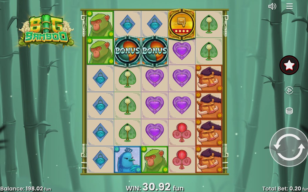 Win total at the end of a Golden Bamboo feature